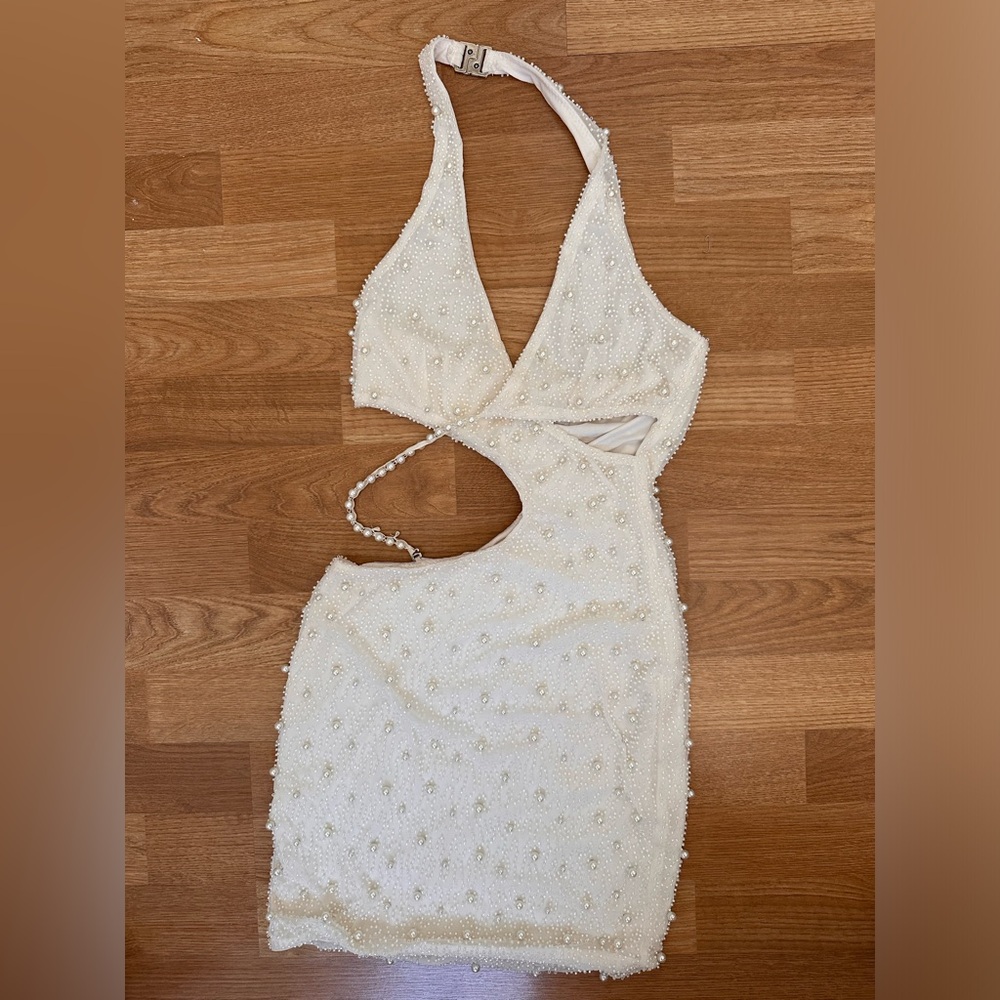 Oh Polly white beaded dress